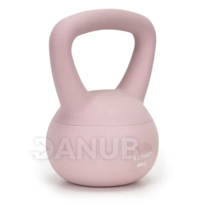 Kettlebell - mäkký - 4 kg - svetloružový