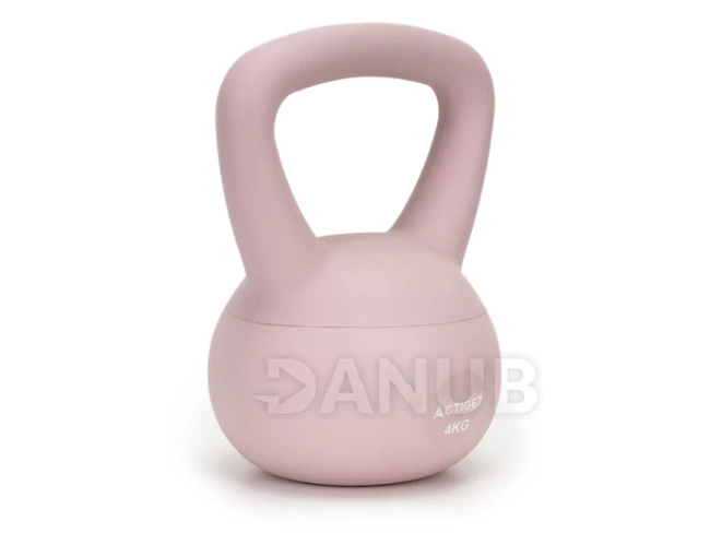 Kettlebell - mäkký - 4 kg - svetloružový Kettlebell - mäkký - 4 kg - svetloružový