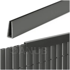 Krycí profil pre PVC kryciu clonu na balkón, terasu, plot - 100cm - tmavosivý