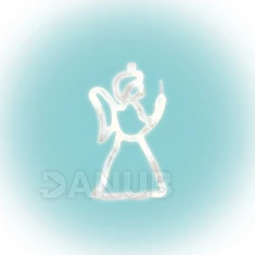 LED dekorácia do okna, anjel, 19cm, 4,5V