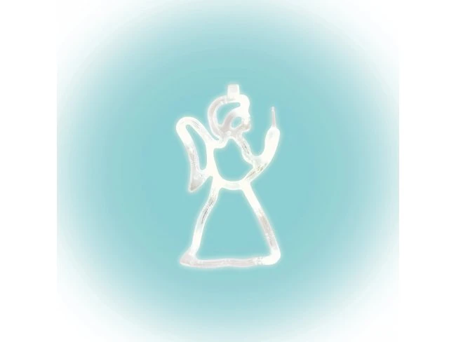 LED dekorácia do okna, anjel, 19cm, 4,5V