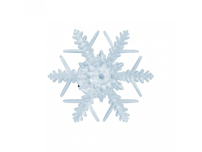 LED dekorácia do okna, snehová vločka, s prísavkou, 3V, studená biela