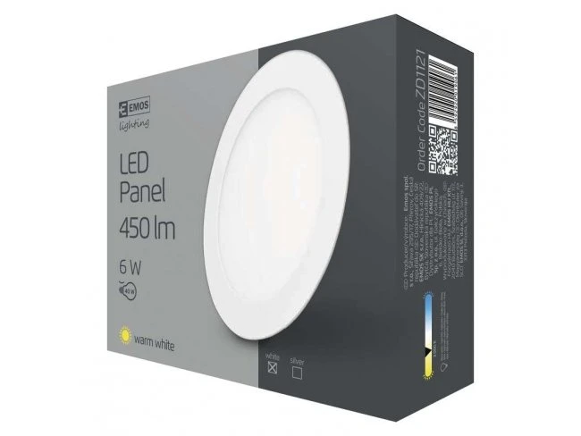 LED stropné vstavané svietidlo kruh 6W IP20 teplá biela