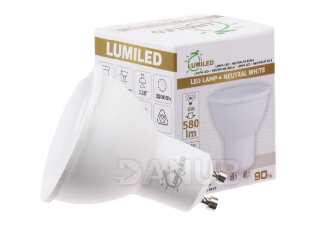 Led žiarovka gu10 smd 2835 6w neutrálna biela