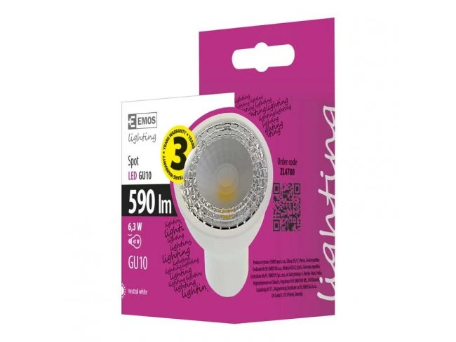 LED žiarovka Premium 6,3W GU10 neutrálna biela