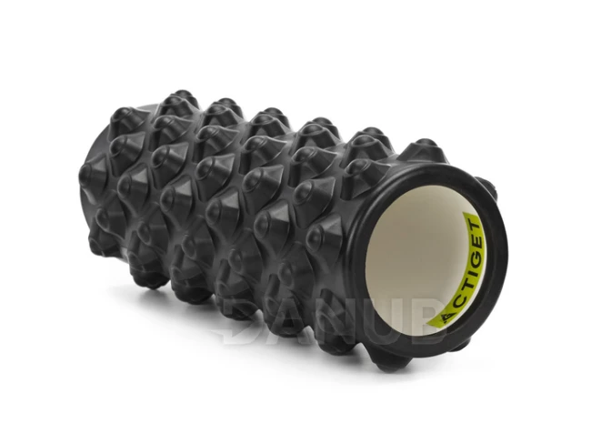 Masážny penový valec/roller s výstupkami - stredne tvrdý - čierny