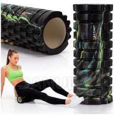 Masážny valec/roller - stredne tvrdý - čierny/viacfarebný