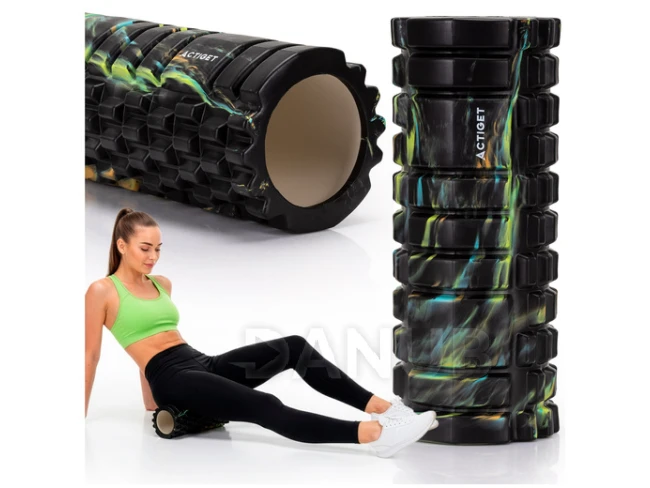 Masážny valec/roller - stredne tvrdý - čierny/viacfarebný