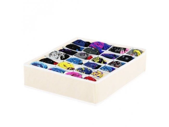 Organizér na bielizeň - 24 priehradok - béžový