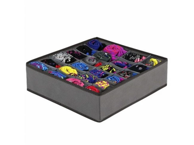 Organizér na bielizeň - 24 priehradok - sivý