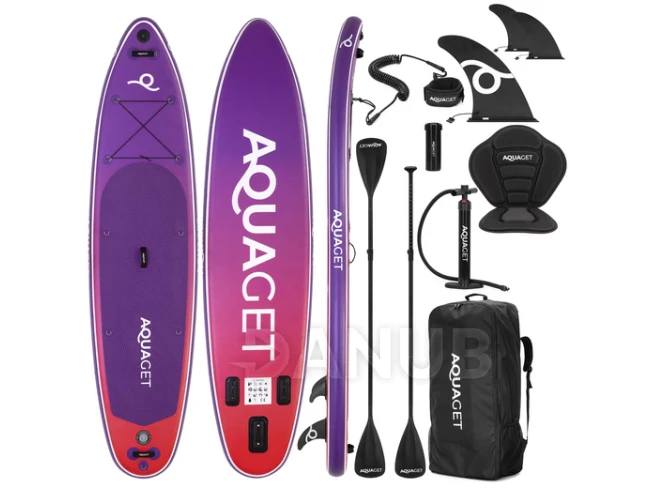 Paddleboard s príslušenstvom - 350 cm - 220kg - fialovo-červený Paddleboard s príslušenstvom - 350 cm - 220kg - fialovo-červený