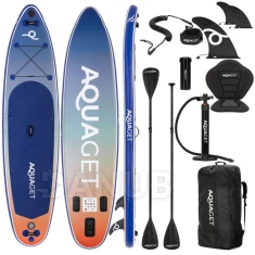Paddleboard s príslušenstvom - 350 cm - 220kg - tyrkysovo-oranžový