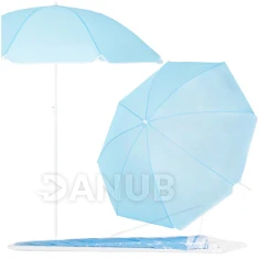 Plážový slnečník 160 cm - UPF50+ - svetlomodrý