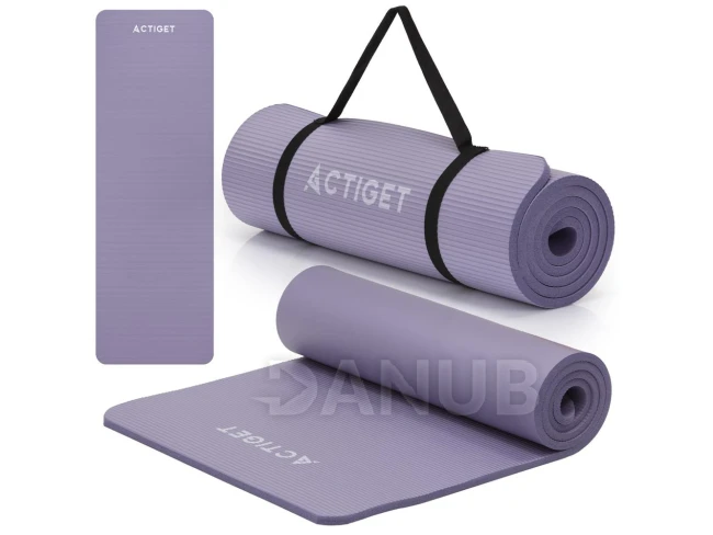 Podložka na cvičenie - 183x61x1,5 cm - protišmyková - fialová