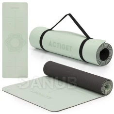 Podložka na cvičenie - 183x61x0,6 cm - protišmyková - mätová/čierna