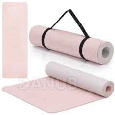 Podložka na cvičenie - 183x61x0,6 cm - protišmyková - sivá/svetlosivá