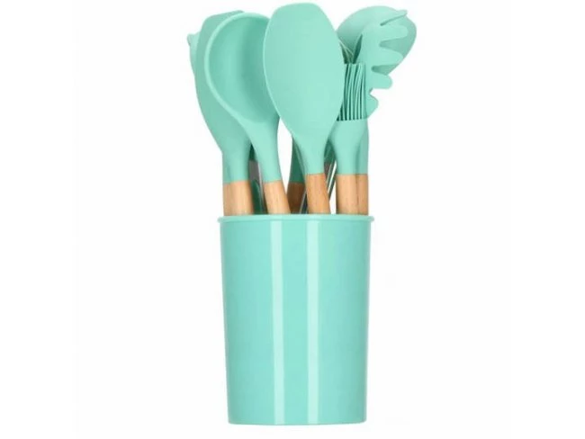 Kuchynské náradie - sada - 12 ks - tmavá mätová