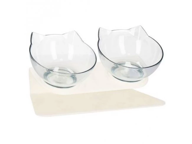 Dvojitá miska pre psa a mačku s protišmykovým dnom