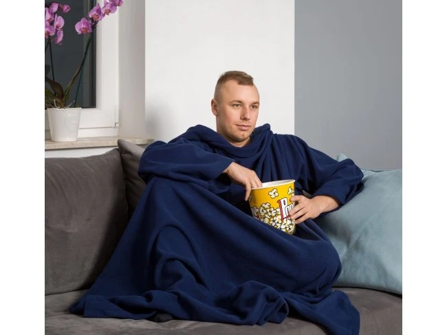 Deka s rukávmi tmavo modrá