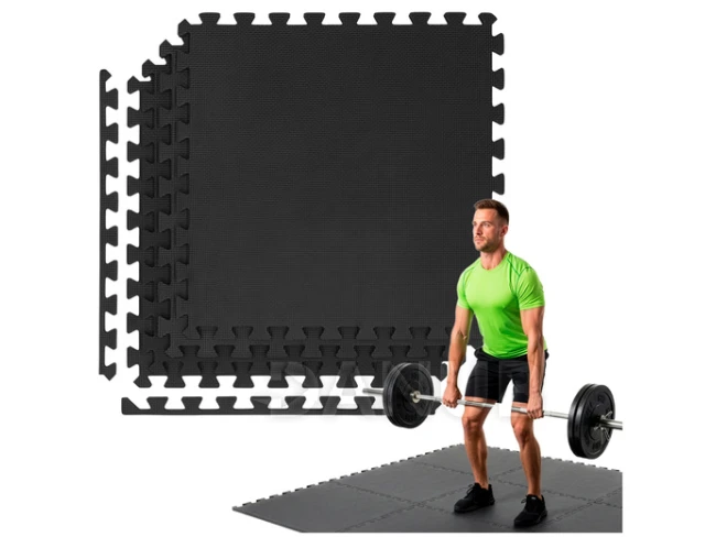 Protišmyková puzzle podložka - 60x60x1,2 cm - 4 ks - EVA pena - grafitovo sivá