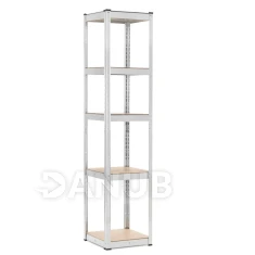 Regál - 180 x 40 x 40 cm - nosnosť 500kg - MDF + pozinkovaná oceľ