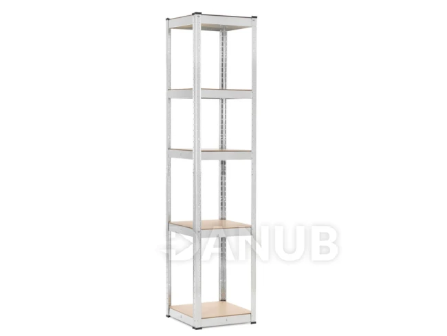 Regál - 180 x 40 x 40 cm - nosnosť 500kg - MDF + pozinkovaná oceľ