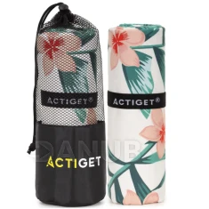 Rýchloschnúci uterák 100 x 180 cm - kvety a zeleň