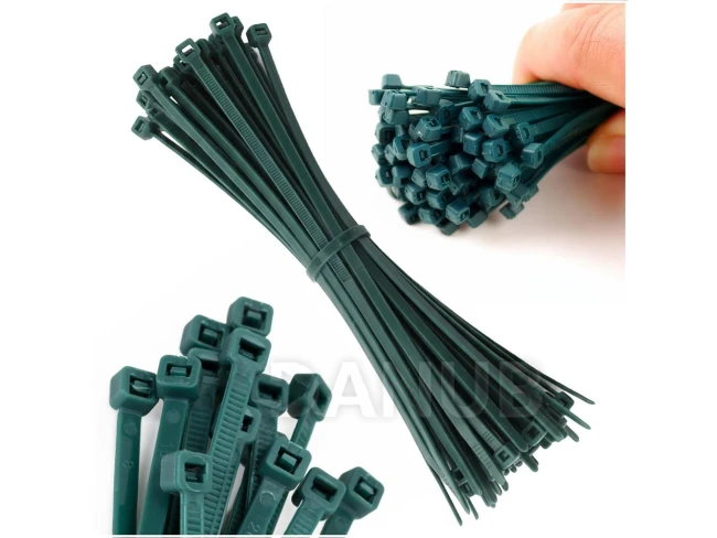 Sťahovacie pásky - 100ks - 15 cm - zelené