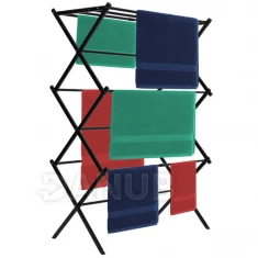 Skladací sušiak bielizne s nastaviteľnou dĺžkou, teleskopický, čierny