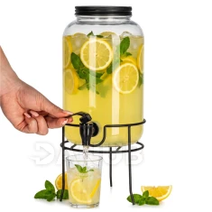 Sklenená nádoba na limonádu s kohútikom a stojanom - 3,2l 