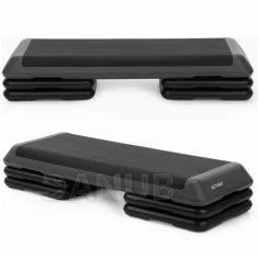 Stepper na cvičenie - 3-úrovne - čierno-sivý