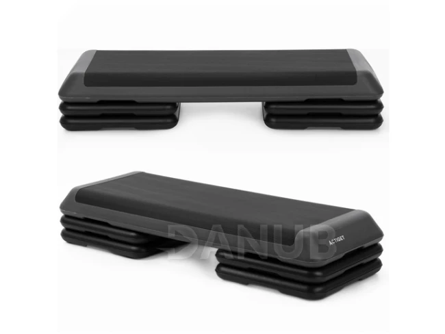 Stepper na cvičenie - 3-úrovne - čierno-sivý