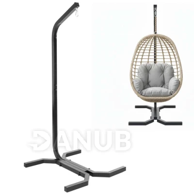 Stojan na záhradnú závesnú hojdačku - s nosnosťou 180 kg - čierny