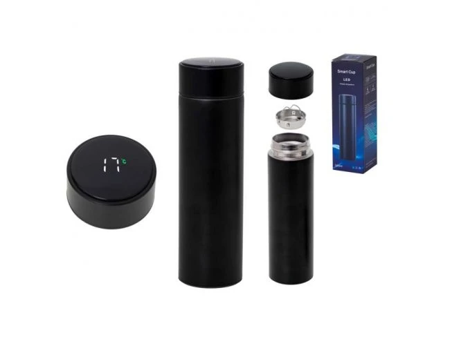 Smart termoska s LED displejom čierna