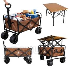 Transportný vozík s funkciou stolíka 2v1 - hnedý