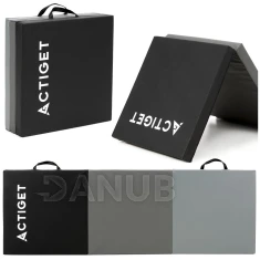 Tréningová gymnastická podložka skladacia - 180x60x5,5 cm - čierno-sivá