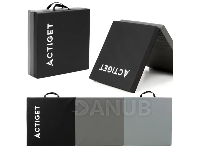 Tréningová gymnastická podložka skladacia - 180x60x5,5 cm - čierno-sivá