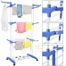 Vertikálny sušiak bielizne na kolieskach - skladací - 170x75,5x57 cm - biela/modrá