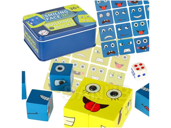 Drevené kocky v krabičke - emócie