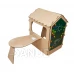 Drevený domček pre deti s kriedovou tabuľou a stolíkom - 86 x 137 x 105 cm