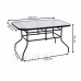 Záhradný stolík 140x80x70cm - kov + sklo, čierny