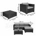 Zostava záhradného nábytku COSTA DE BLANCA + stolík - čierna/tmavošedá