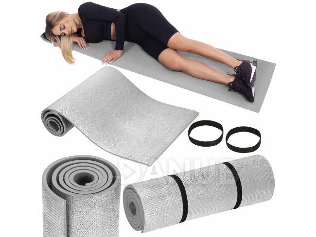 Turistická penová karimatka s izolačnou vrstvou - 180x50 cm - šedá