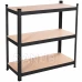 Kovový regál s 5 policami - 150x75x30 cm - hnedá/čierna