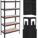 Kovový regál s 5 policami - 150x75x30 cm - hnedá/čierna