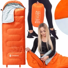 Turistický spací vak - 210x73 cm - oranžový
