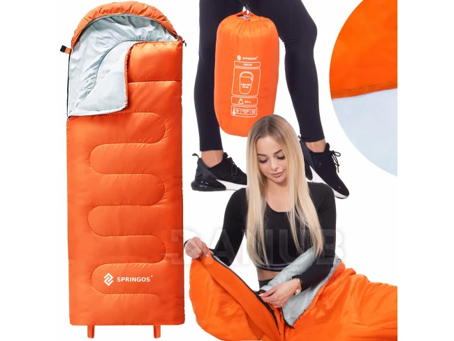 Turistický spací vak - 210x73 cm - oranžový Turistický spací vak - 210x73 cm - oranžový