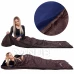 Turistický spací vak s kapucňou 2v1 220x80 cm - hnedá/modrá Turistický spací vak s kapucňou 2v1 220x80 cm - hnedá/modrá