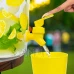 Dávkovač nápojov s kohútikom, plastová sada pohárov - 3,8 l - citrón