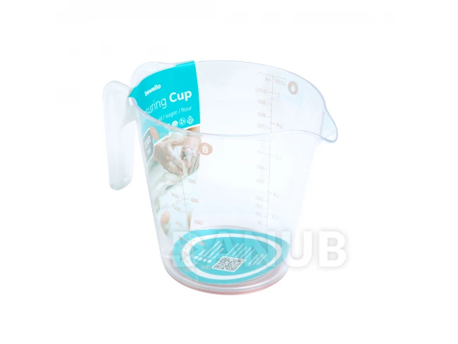 Odmerka v tvare poháru - 1L - plast -  19 x 11,5 x 14 cm
